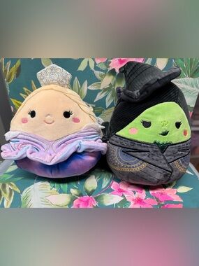 Squishmallows Wicked For Good Glinda & Elpha 7.5 inch NWT (set of 2)